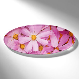 Pink Flowers Name Tag