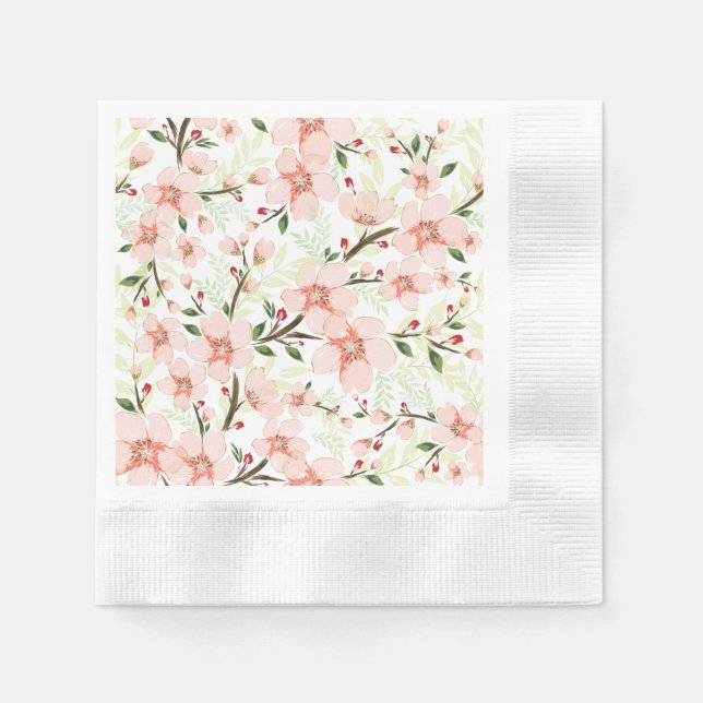 Pink flowers napkin (Front)