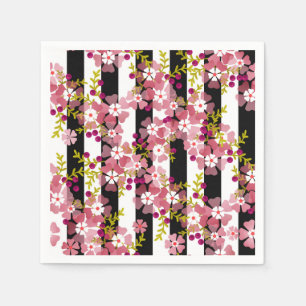 Pink flowers napkin