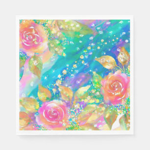 PINK FLOWERS  NAPKIN
