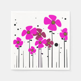 Pink flowers napkin