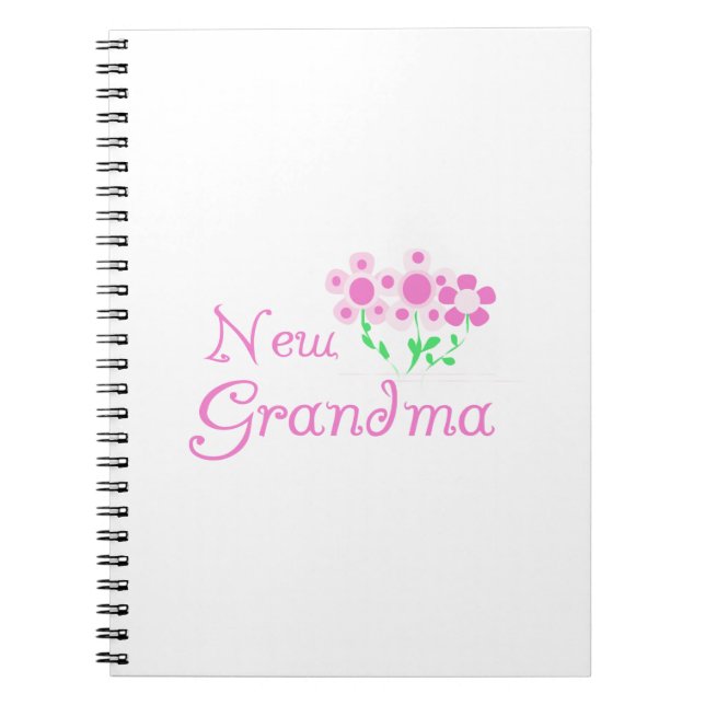Pink Flowers New Grandma Gifts Notebook (Front)