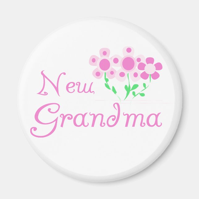 Pink Flowers New Grandma Tshirts and Gifts Magnet (Front)