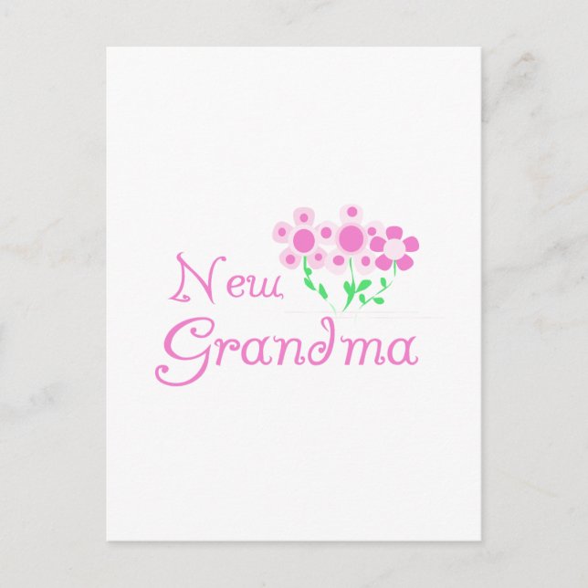 Pink Flowers New Grandma Tshirts and Gifts Postcard (Front)