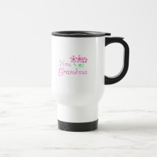 Pink Flowers New Grandma Tshirts and Gifts Travel Mug