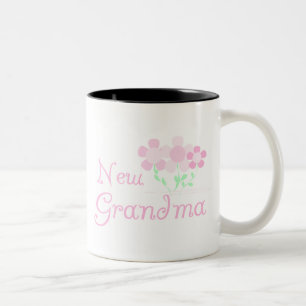 Pink Flowers New Grandma Two-Tone Coffee Mug