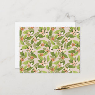 Pink Flowers, Orange Flowers, Pattern Of Flowers Postcard