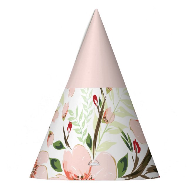 Pink flowers party hat (Left)