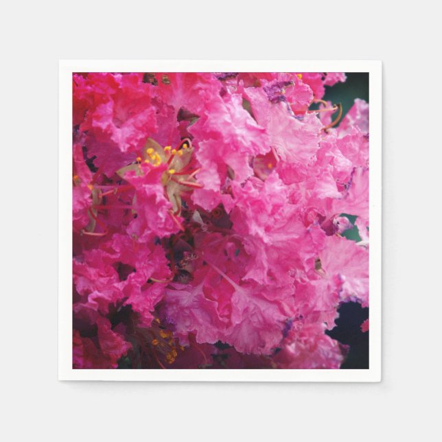 Pink Flowers Party Napkin (Front)