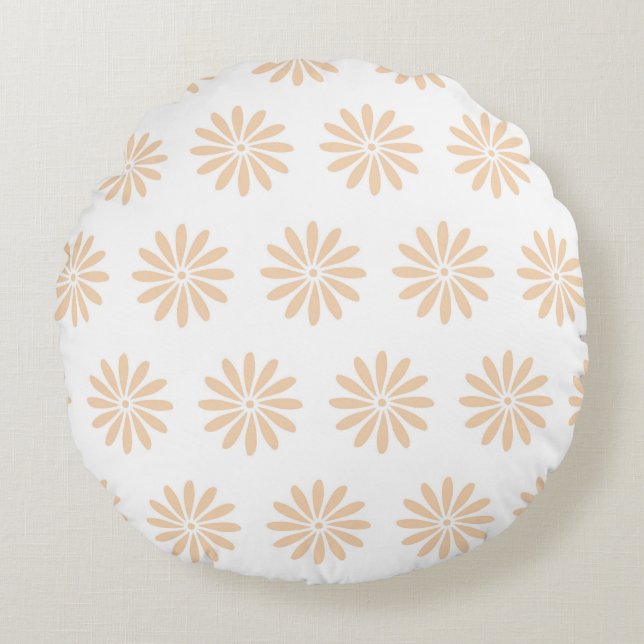 Pink flowers pattern. art,artwork,background,bloom round cushion (Front)