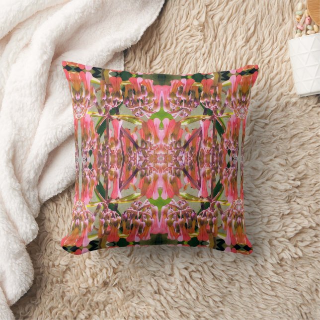 Pink Flowers Pattern Cushion (Blanket)