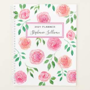 Pink Flowers Personalised Planner