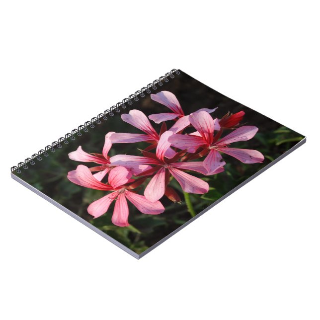Pink Flowers Photo  Notebook (80 Pages B&W) (Left Side)