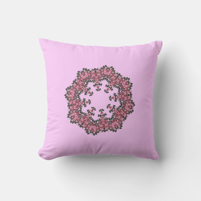 Pink Flowers Pillow (Front)