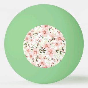 Pink flowers ping pong ball