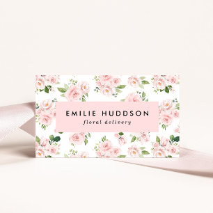 Pink Flowers, Pink Roses, Floristry, Flower Shop Business Card