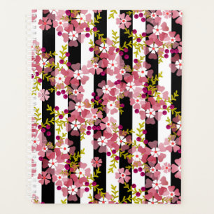 Pink flowers planner