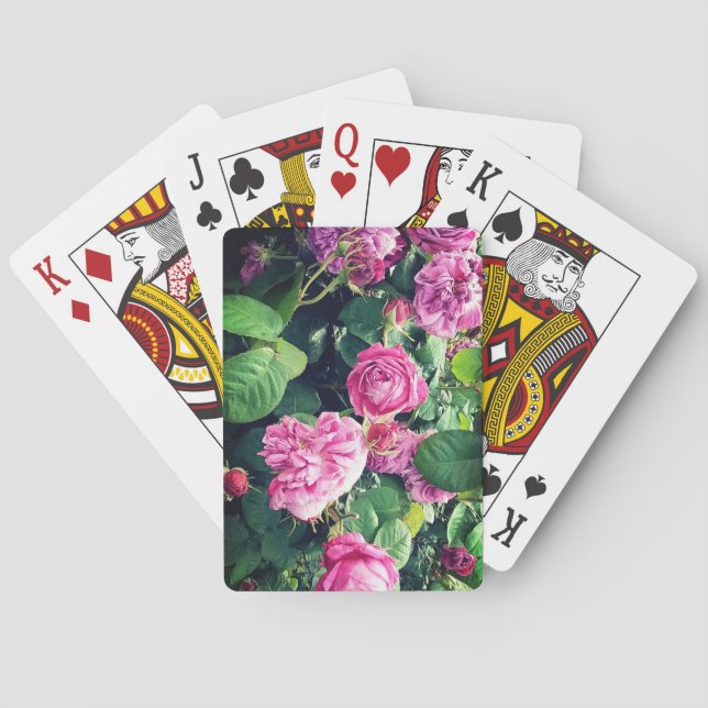 Pink flowers playing cards (Back)