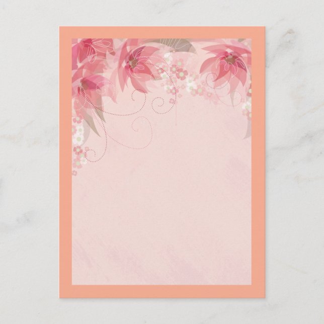 pink flowers postcard (Front)