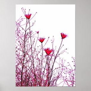 pink flowers poster