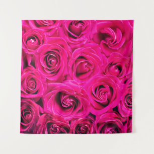Pink flowers roses background tapestry