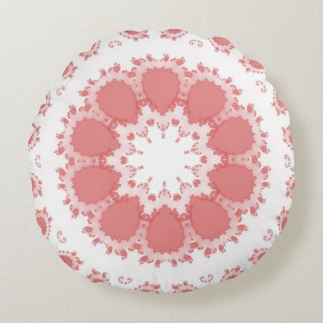 PINK FLOWERS ROUND CUSHION (Front)