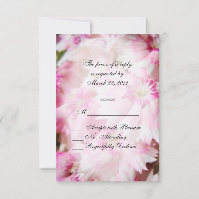 Pink Flowers RSVP Card (Front)