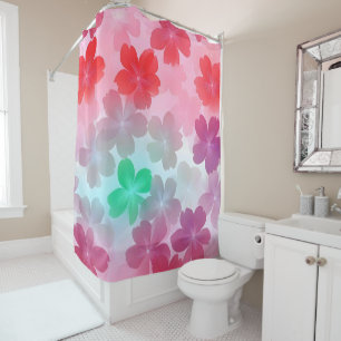Pink Flowers Sakura Abstract Shower Curtain