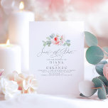 Pink Flowers Save the Date Announcement Postcard<br><div class="desc">Light pink flowers save the date postcards</div>