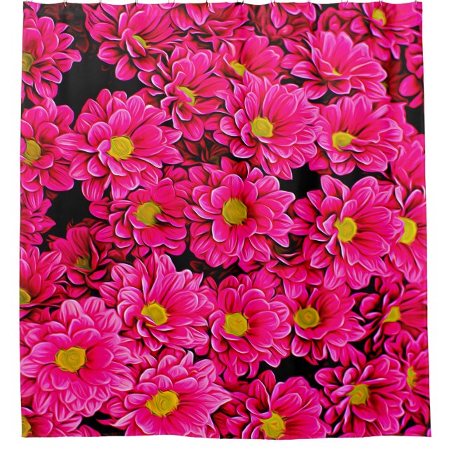Pink Flowers  Shower Curtain (Front)