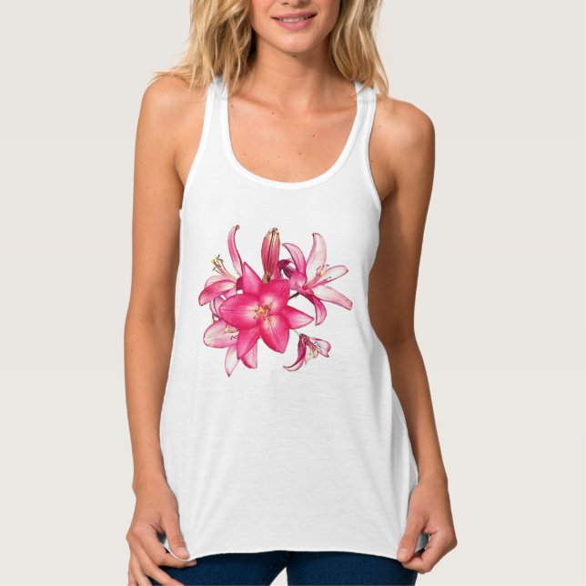 Pink flowers singlet (Front)