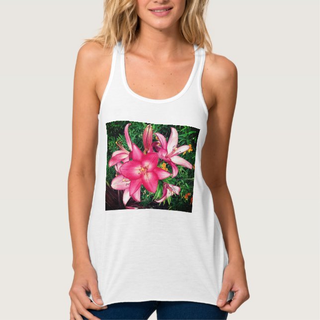 Pink flowers singlet (Front)
