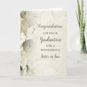 Pink Flowers Sister in Law Graduation Card