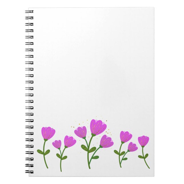 Pink Flowers Spiral Photo Notebook (Front)