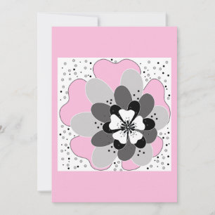 Pink flowers spring summer invitation