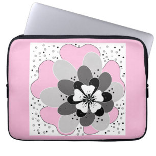 Pink flowers spring summer laptop sleeve
