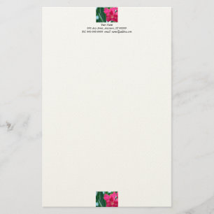 Pink Flowers Stationery
