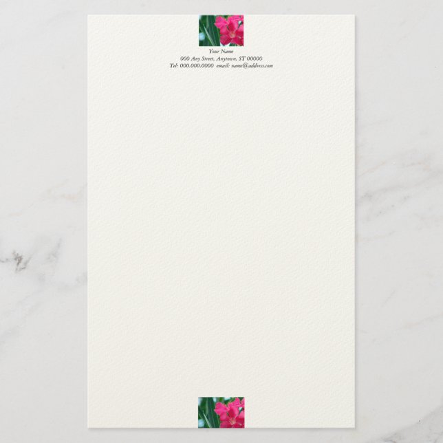 Pink Flowers Stationery (Front)
