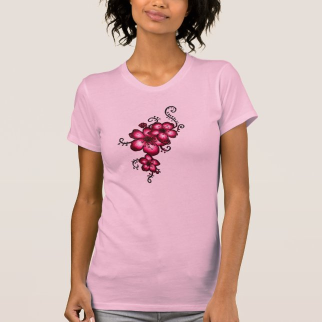 Pink flowers T-Shirt (Front)