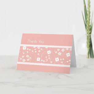 Pink Flowers Thank You Bridesmaid Card