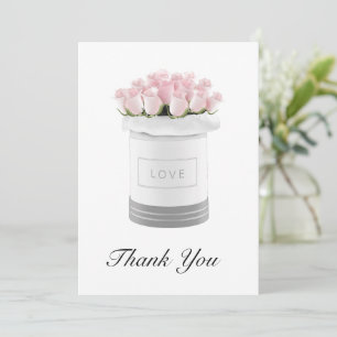 Pink Flowers Thank You Card