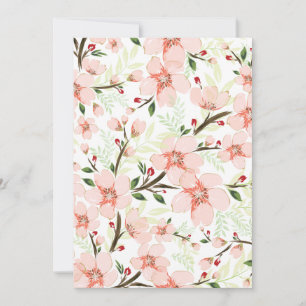 Pink flowers thank you card