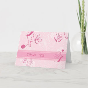 Pink Flowers Thank You Flower Girl Card