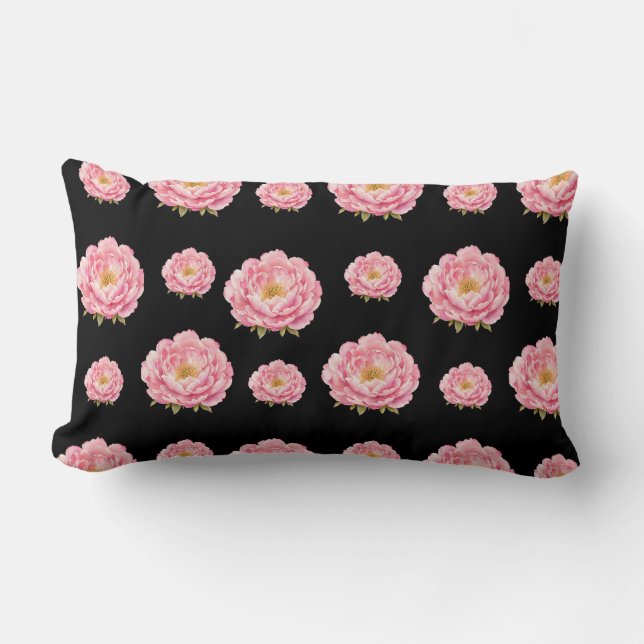 Pink Flowers Throw Pillow (Front)