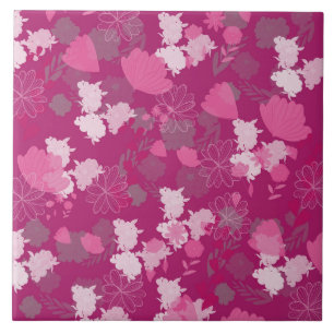 pink flowers tile