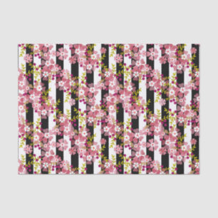 Pink flowers tissue paper