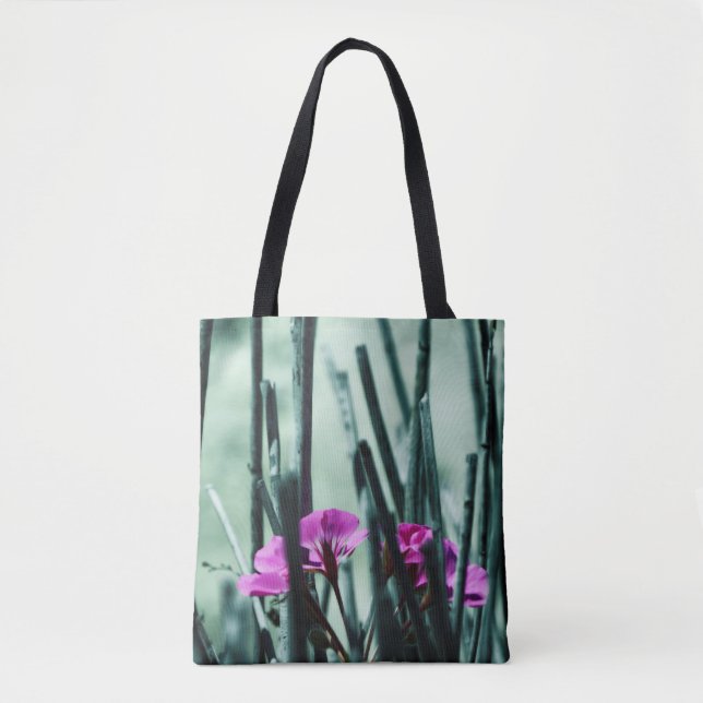 Pink Flowers Tote Bag (Front)
