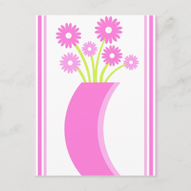 Pink flowers vase - Postcard (Front)