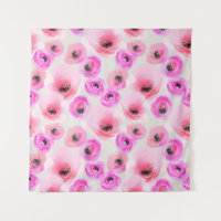 Pink Flowers Watercolor Digital Art