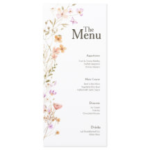 Pink Flowers Wedding Event Menu Table Decor